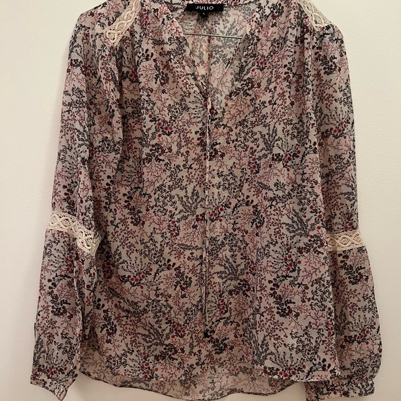 Floral Lace Women's Top - Multicolor - Picture 1 of 4